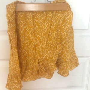 brandy melville floral mini skirt